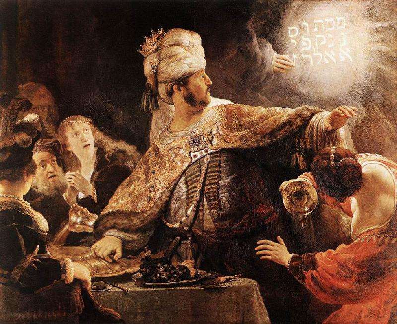 REMBRANDT Harmenszoon van Rijn Belshazzar's Feast Sweden oil painting art